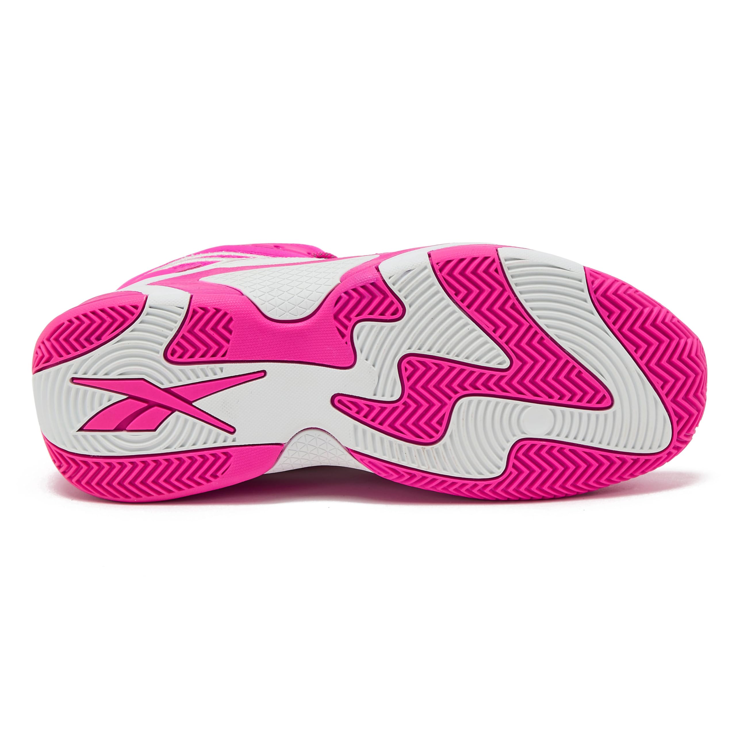 Reebok Zone Breaker High Top Sneakers Court Sport Basket Scarpe da Donna, Rosa Fosforescente/Bianco Brillante, 8