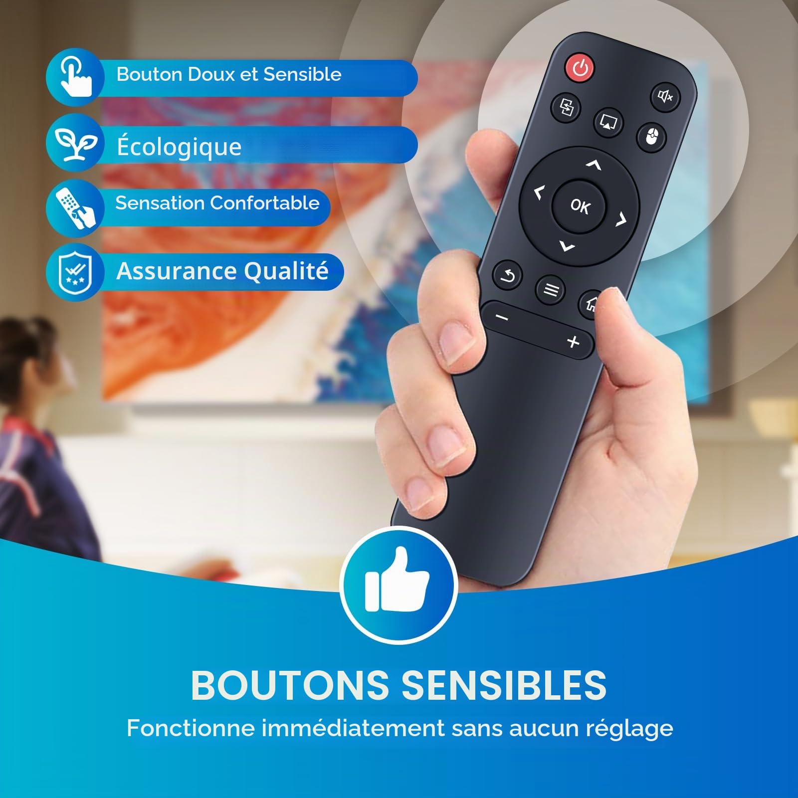 Télécommande de Remplacement pour Projecteur HY300, HY300 Pro, Compatible Gaimoo GM200, Xgody HY300Pro