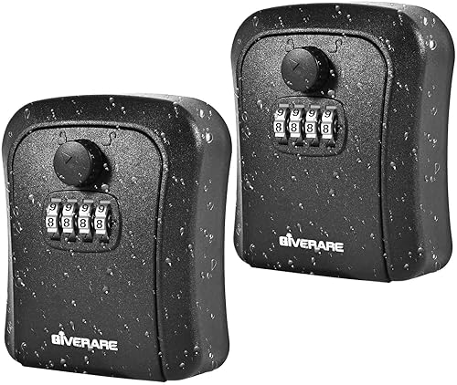 Vista 12 de Caja de Seguridad GIVERARE, Caja de Bloqueo con Combinación de 4 Dígitos, Ocultador de Llaves Impermeable para Almacenamiento de Llaves de la Casa