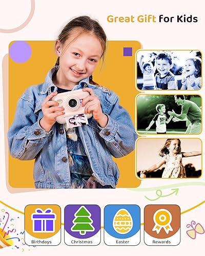 Miniatura 7 de Cámara de impresión instantánea a color para niños - Cámara para niños con papel fotográfico de 5 colores, video de 48 MP y 1080P, 21 marcos