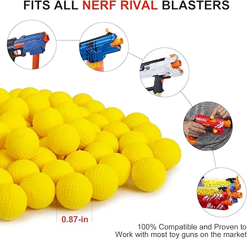 Miniatura 12 de 100 bolas de recambio de munición compatibles con pistola Nerf Rival, paquete de repuesto de bola de espuma TiopLior para Rival