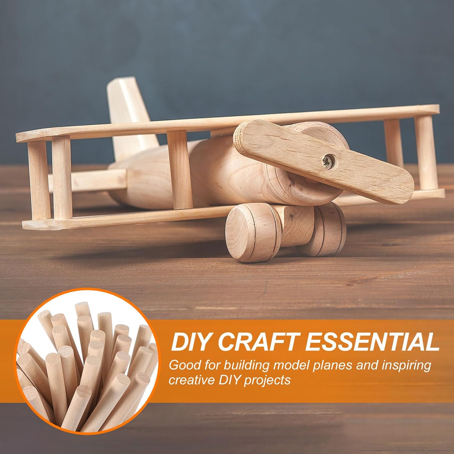 PATIKIL 5/8 x 12 Inch Wooden Dowel Rod, 30 Pcs Wood Dowels Unfinished Round Wood Sticks Precut Wooden Rods for Craft DIY Projects Home Decor, Natural Color