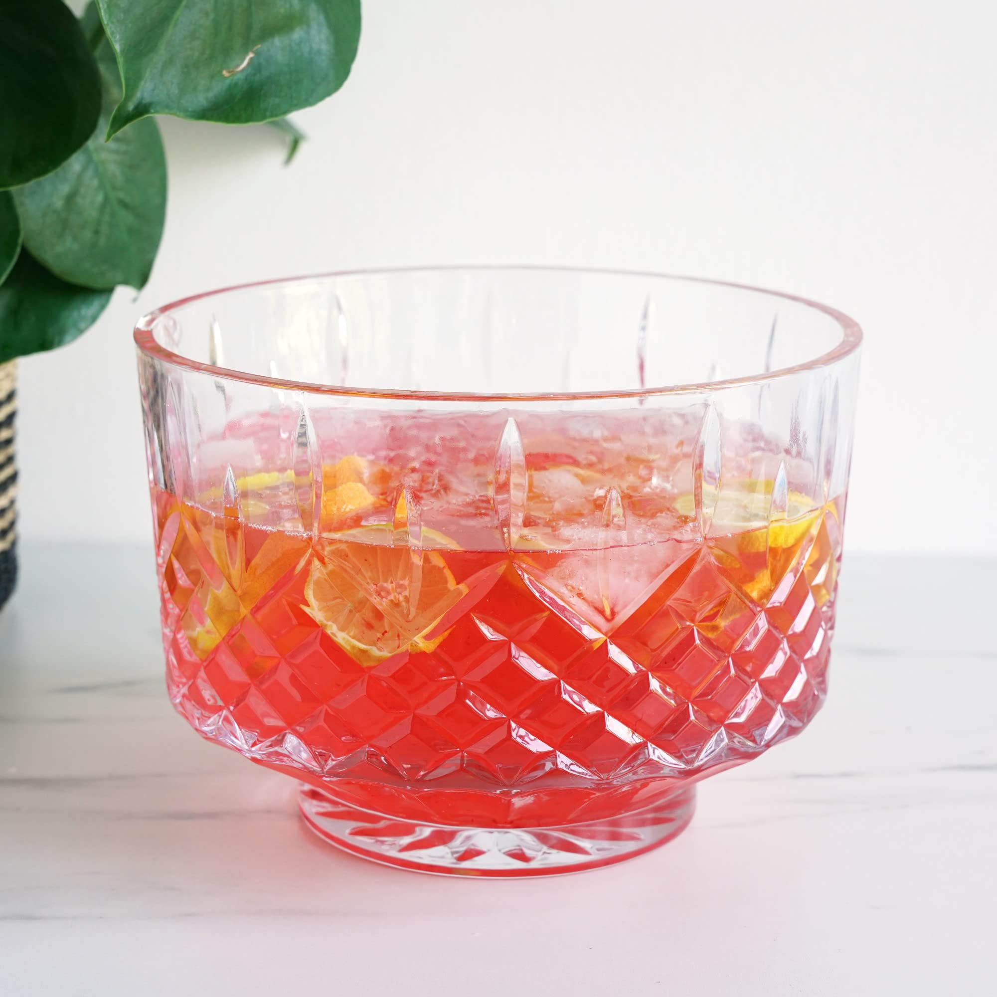 Viski 11019 Admiral Crystal Bowle aus Glas im Vintage-Stil, für Partys, Serviergeschirr für Cocktails, spülmaschinenfest, 2,5 Liter, 1 Stück, transparent