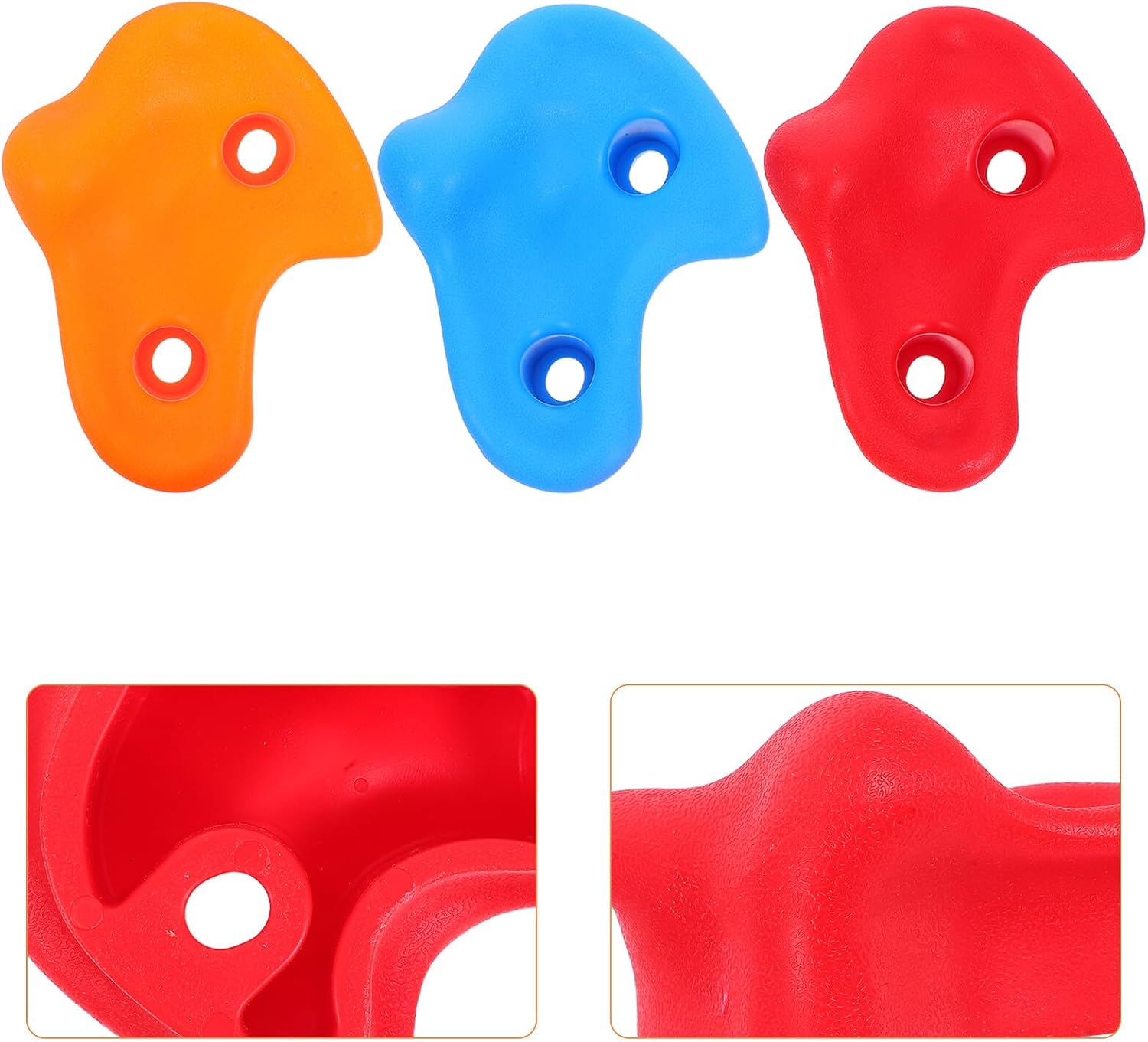 6pcs Rock Climbing Holds Set for Climbing Grips Indoor Outdoor Attachments Sturdy Wall Grips in Blue Red Orange