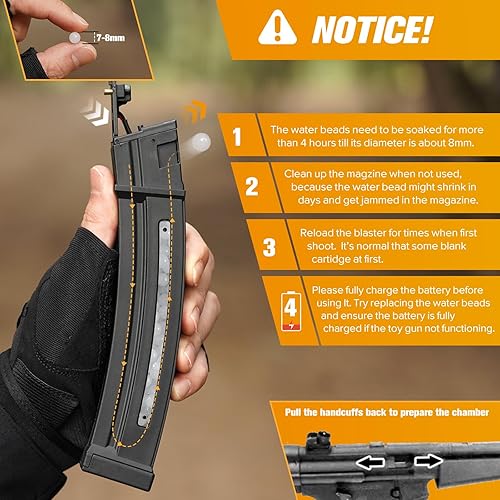 Miniatura 6 de Larmside Blaster automático con engranaje de metal, nailon de 3.5 libras y cuerpo de metal, enchufe XT30 de 280 FPS y rango de más de 100 pies,