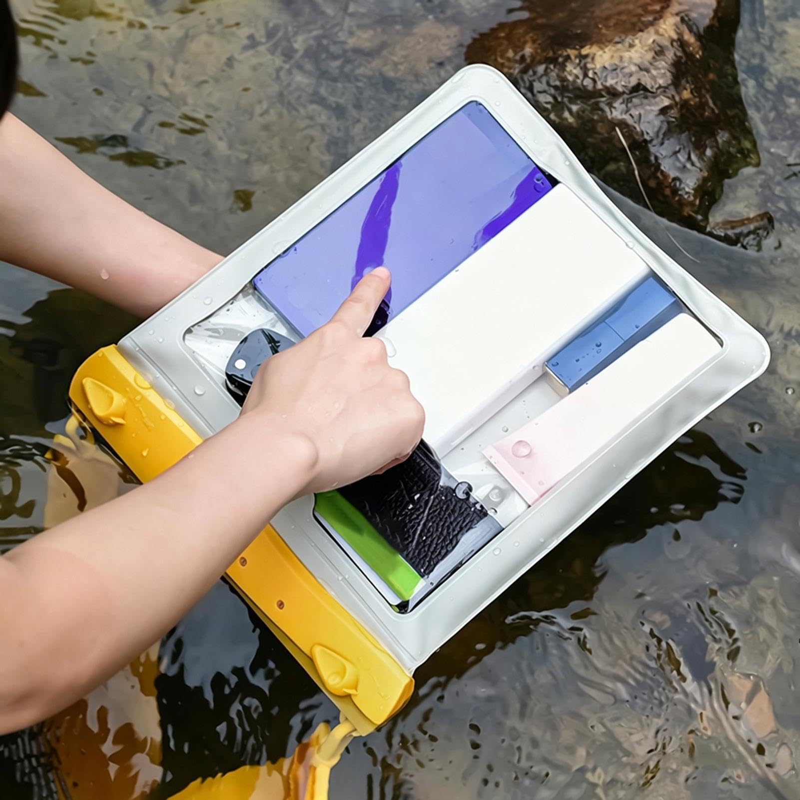Impermeable para Teléfono Móvil Bolsa De Hombro De Gran Tamaño con Pantalla