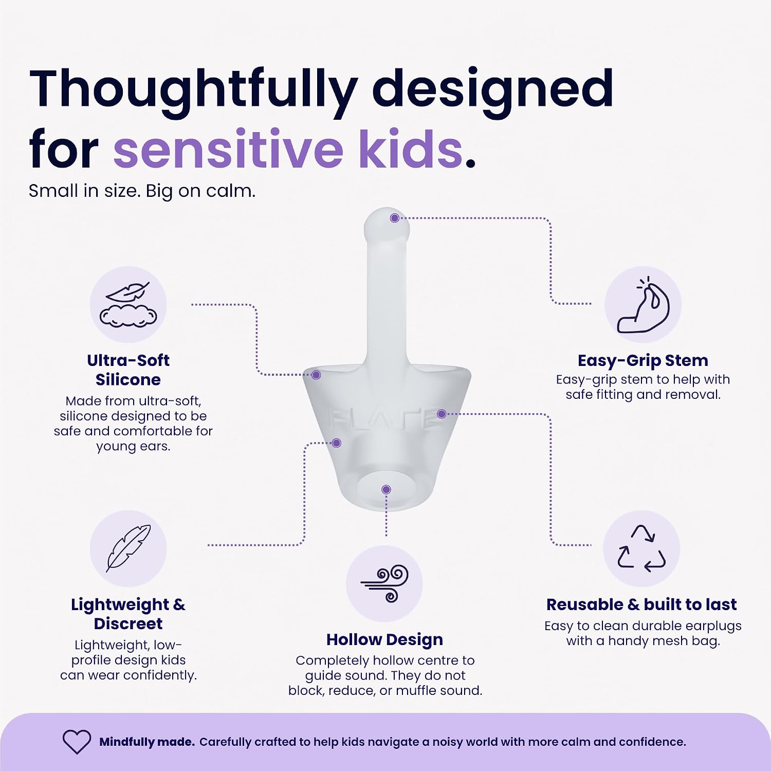 Flare Audio Calmer Kids | Noise Reducing Ear Plugs Alternative