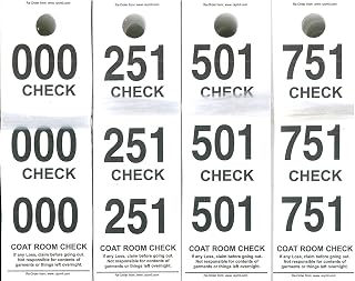 Coat Check Tickets 1,000 1-5/8 x 5-1/4 (White)