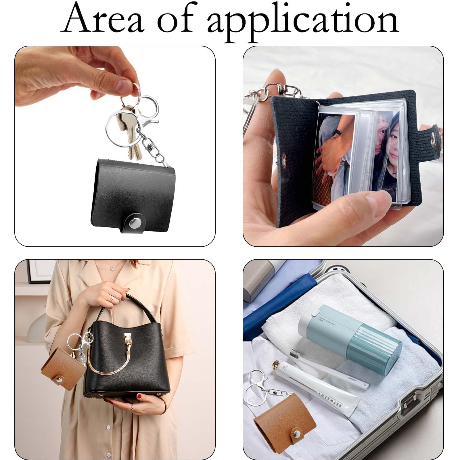 MXHBSTP 2Pcs Mini Scrapbook Keychain, Mini Photo Album Keyring - Image 3