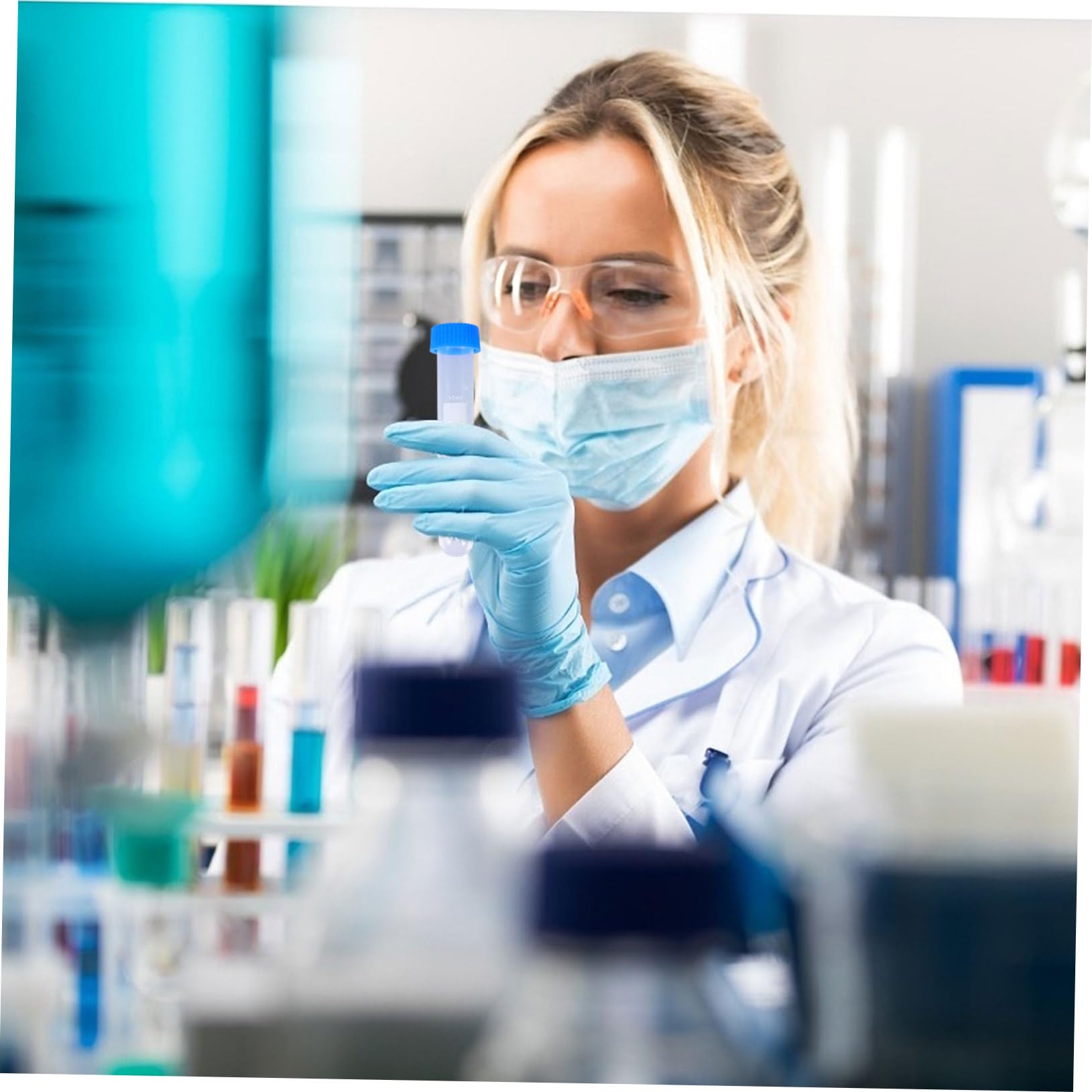 100 Piezas Tubo centrífugo de para experimentar de frasco probetas de centrífuga de ciencia de de centrífuga de plástico