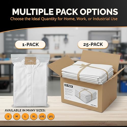 Miniatura 8 de Tiger Tough Heavy Duty White Disposable Coveralls - Industrial Grade Protective Full Body Chemical Suit, Cleaning Jumpsuit