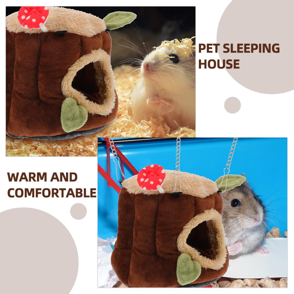 BESPORTBLE Casa De Hámster 5 Piezas Nido de algodón de Conejo Enano casa Hermosa Red de hámster Accesorio Chinchilla Invierno Nido de Nido de Loros pequeño hámster Nido cálido paño