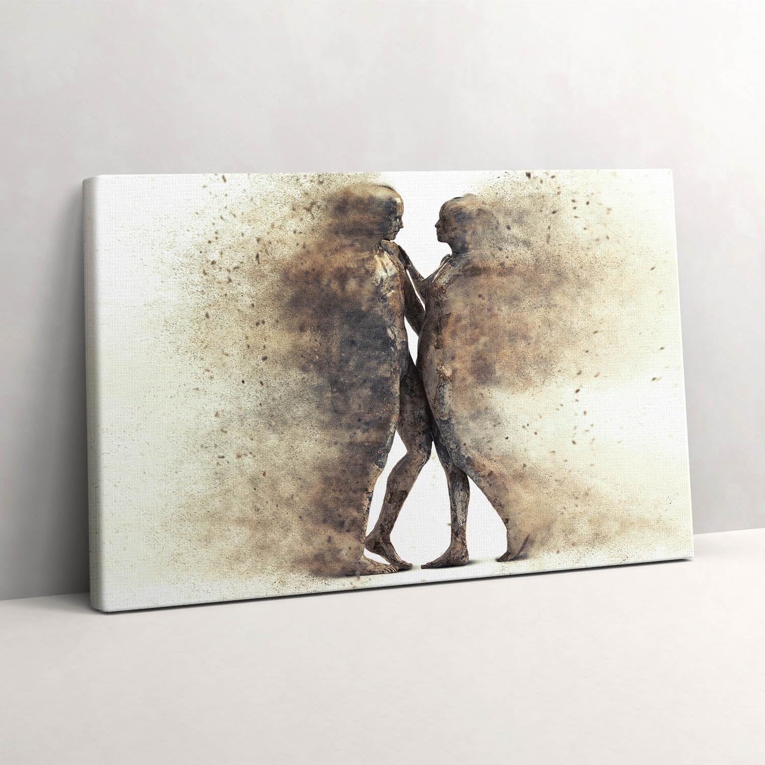 Wallfluent Framed Art Canvas Painting 30x20cm/11.8x7.9inch Decor Large Canvas Ready to Hang Artwork Wall - Abstract people and sand