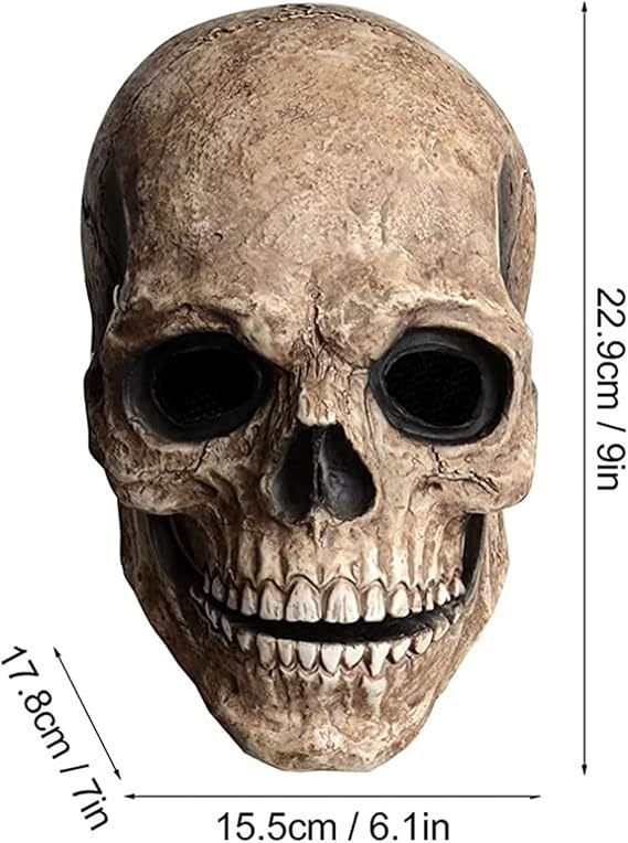 Full Head Skull Mask Movable Mouth Skeleton Helmet Mask Halloween Costume Horror Cosplay Props Party Supplies