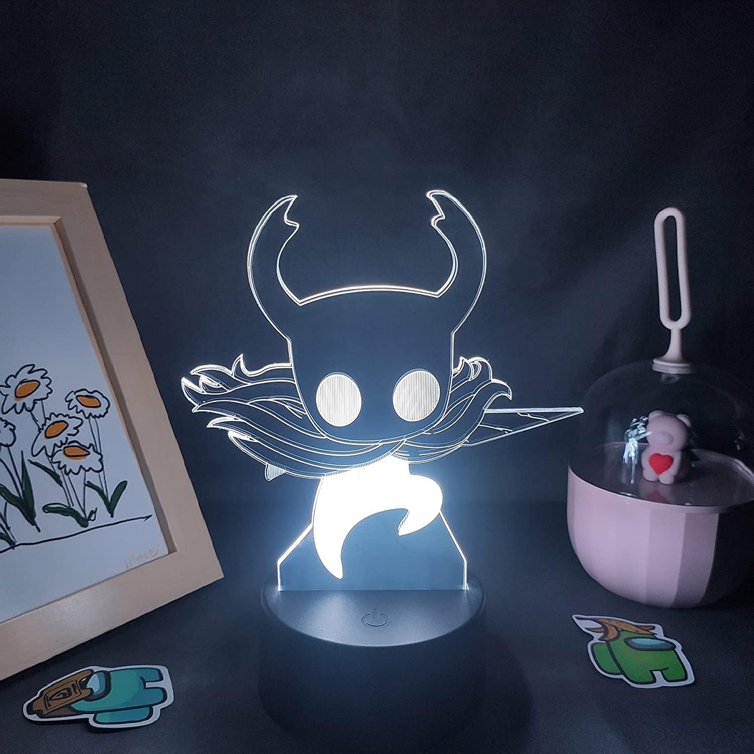 Hot Game Hollow Knights LED Night Light 3D illusion Nightlights Anime Lamp Troupe Master Grimm 3D Visual Light Home DecorationTouch Remote Lamp 16 Color Change Lighting