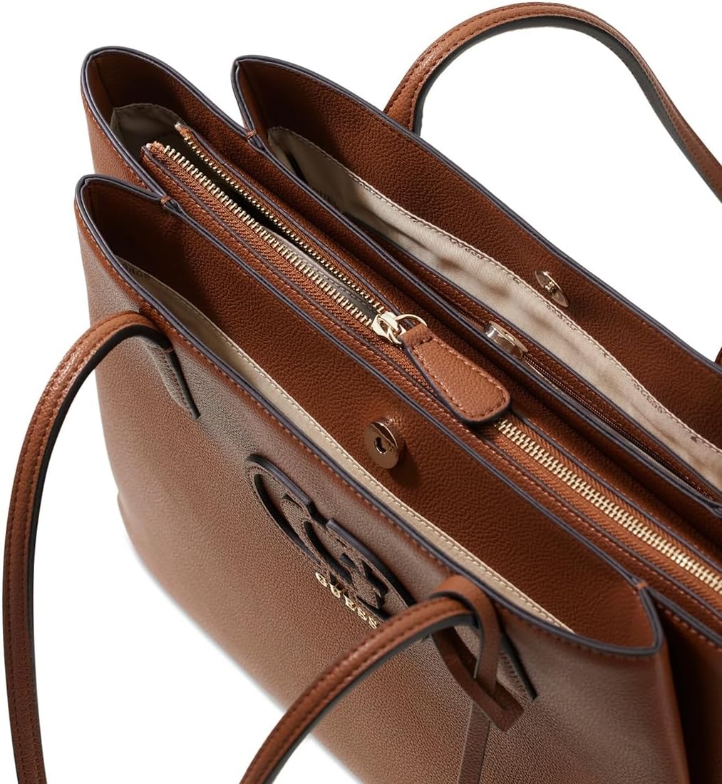GUESS shoulder bag laptop bag with laptop compartment Isola Multi Compartment Tote Cognac brown