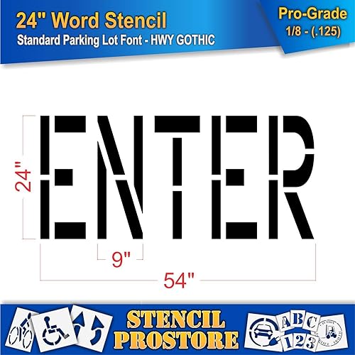 Miniatura 2 de Plantillas de marcado de pavimento  Plantilla de entrada de 24 pulgadas  24 x 53 x 18 pulgadas (128 mil)  Grado profesional