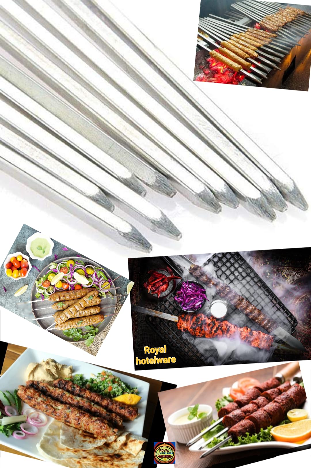 Stainless Steel Skewers for Barbecue Kabab,Steel Stainless Square Rod Stick for Grilling Tandoori Chicken Seekh Kebab Panner Tikka BBQ Grill-5mm-(Pack of 5pc)-image-22