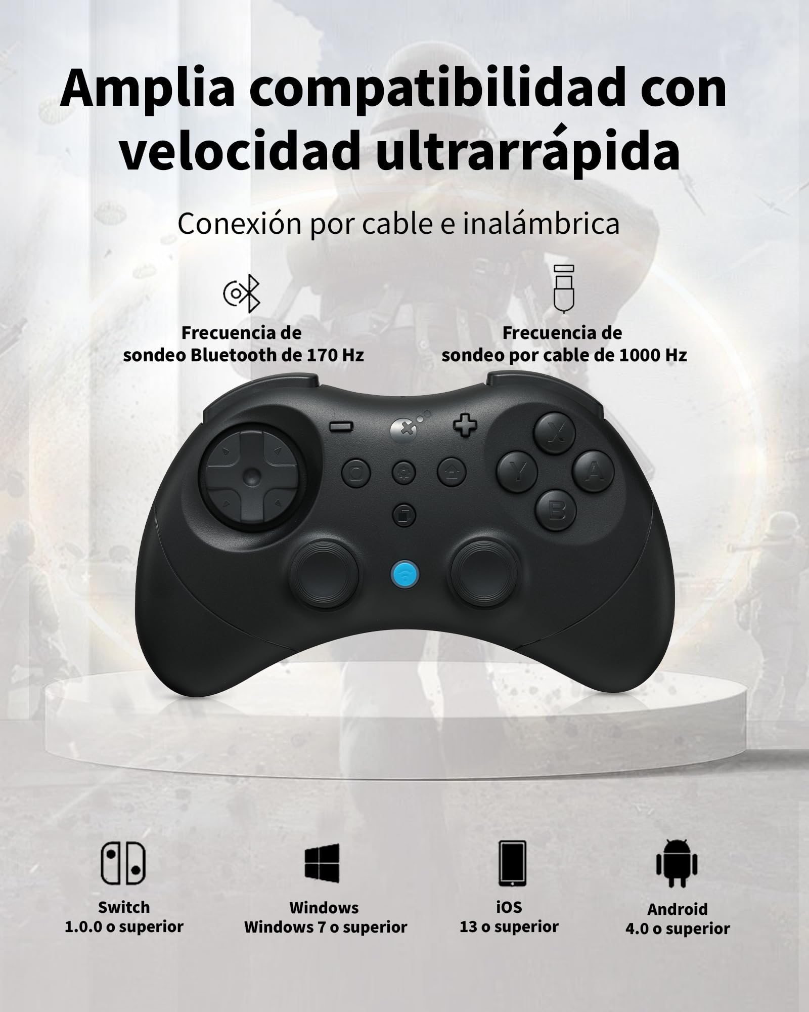 GuliKit Elves 2 Pro Mando Inalámbrico para Switch 1/2, PC, Android, iOS, Joysticks de Efecto Hall, Rotary Rumble, Giroscopio de 6 ejes, 20 Horas de Autonomía, D-Pad (Negro)