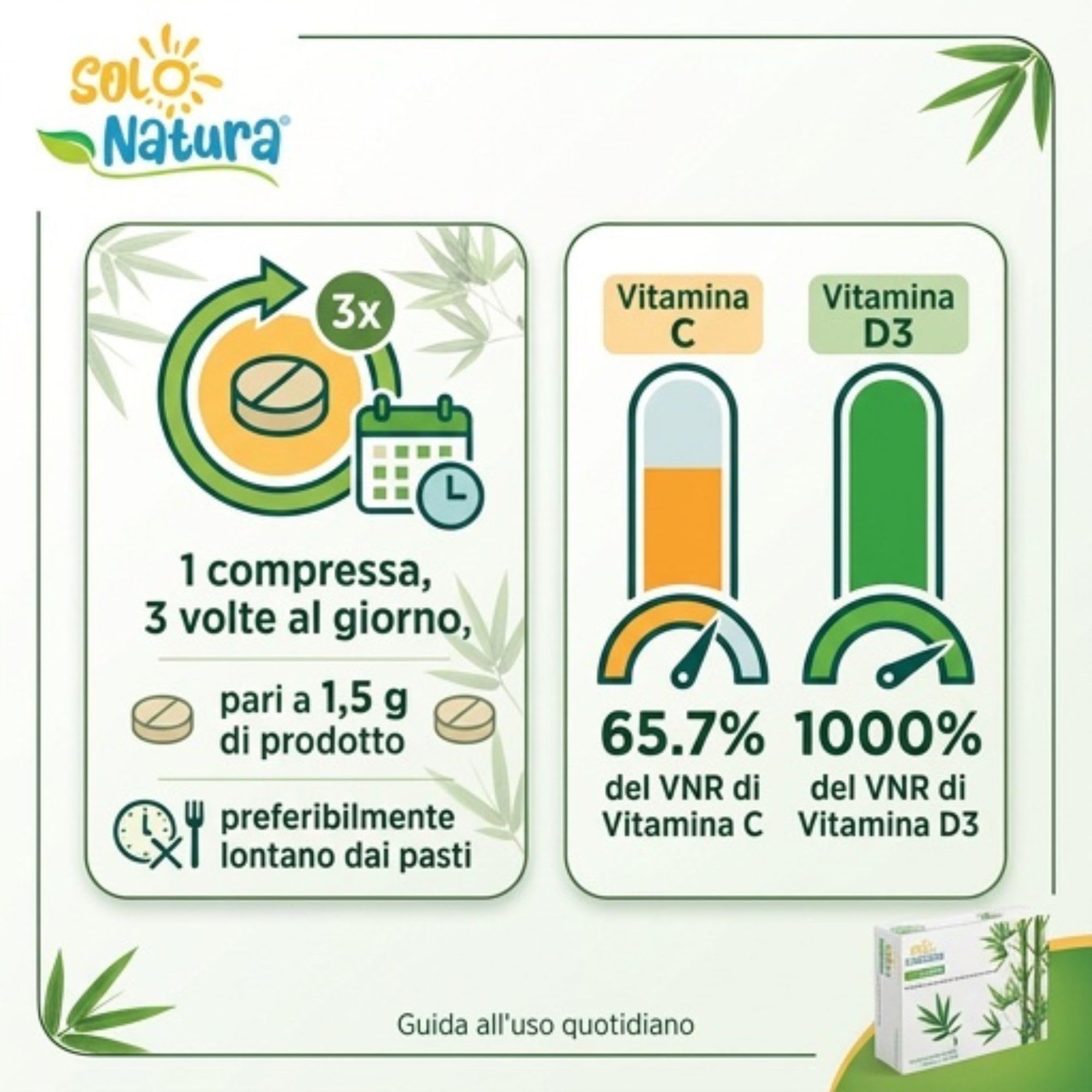Solo Natura Integratore di Calcio e Vitamina D3 OSTEOTRAB. Integratore per la Salute di Ossa e Articolazioni, Formula con Magnesio e MSM per la Densità Ossea, 75 Compresse da 500 mg