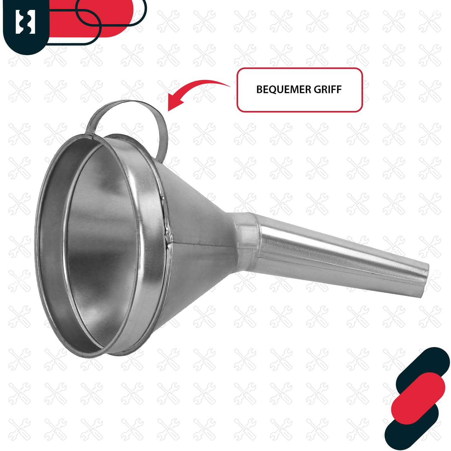 KOTARBAU® Imbuto a benzina metallico diagonale con maniglia di riempimento Imbuto Benzina grande con colino olio Auto 170 mm
