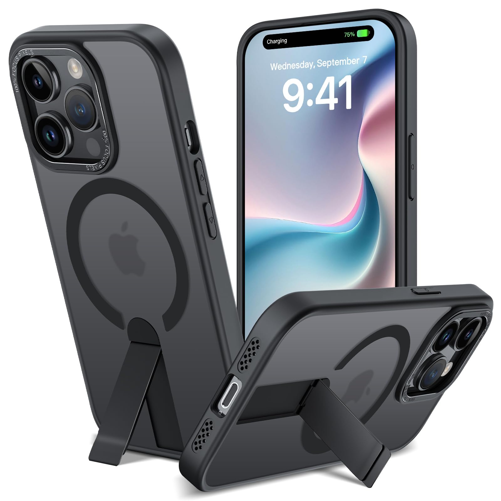 HWeggo Cover Magnetica per iPhone 15 Pro Compatibile con MagSafe,Custodia Traslu
