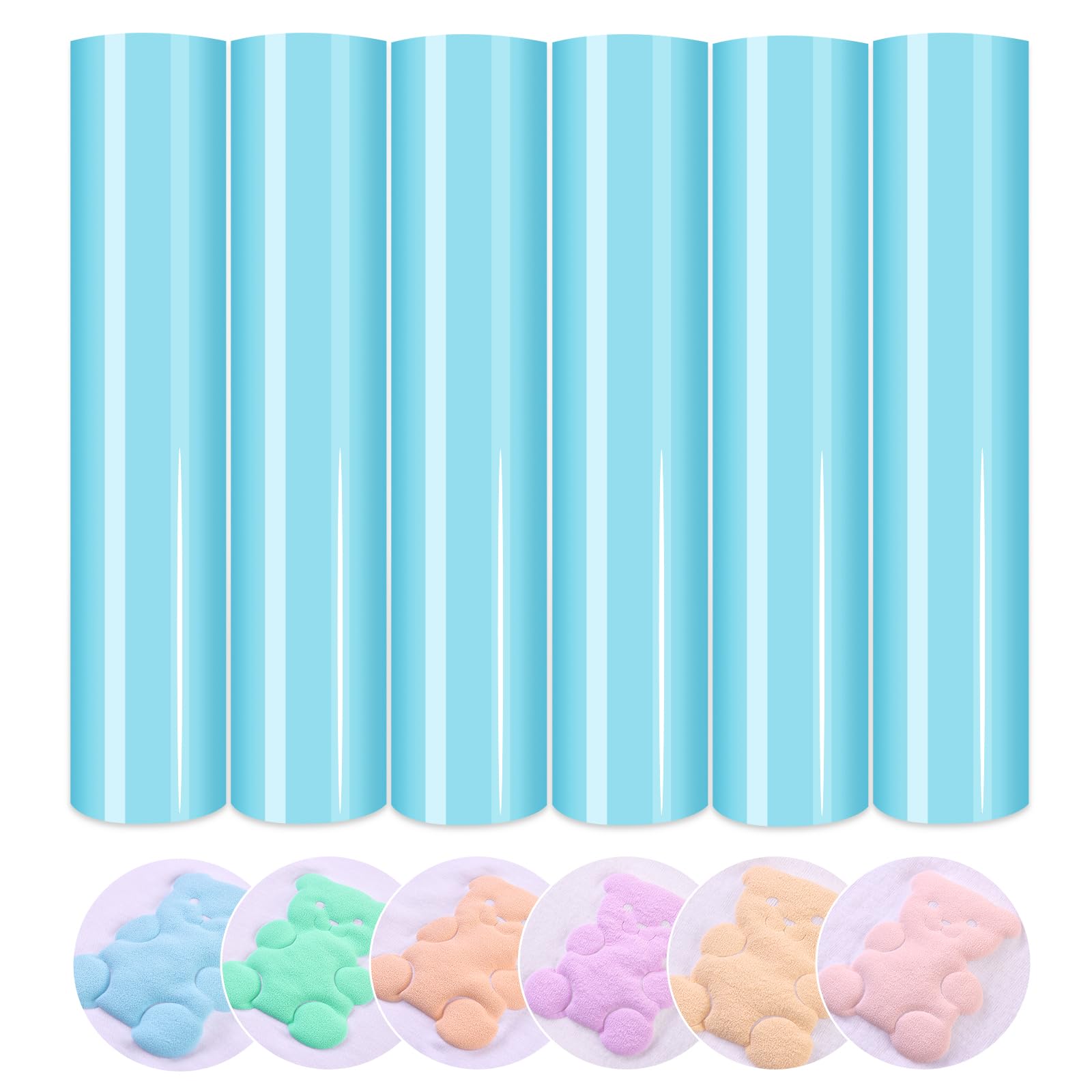 HTVSTD Pastel Blue Puff Vinyl Heat Transfer -12