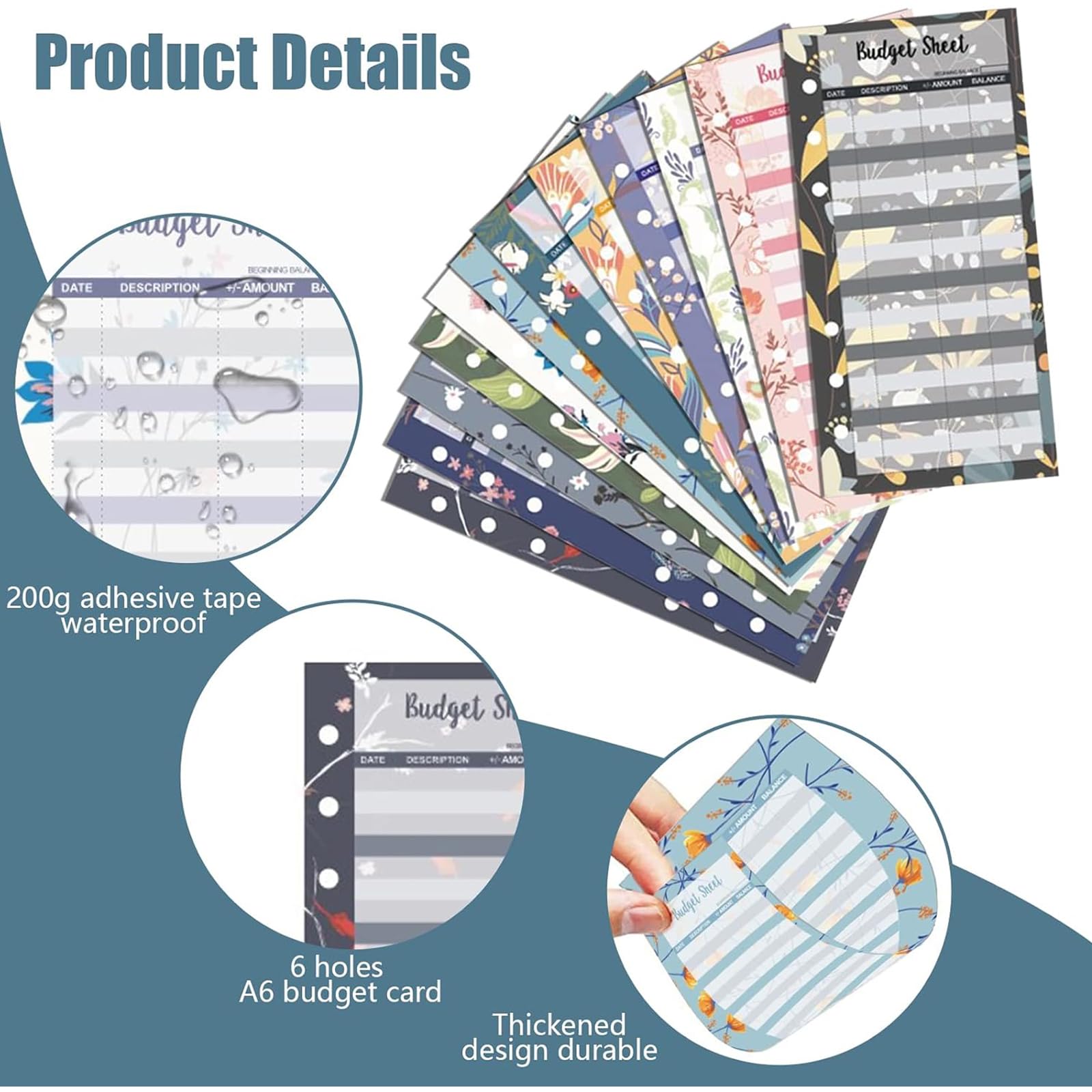 SURALIN 36PCS Accessoires de Planificateur Budgétaire Budget A6 Cartes de Résumé en Papier