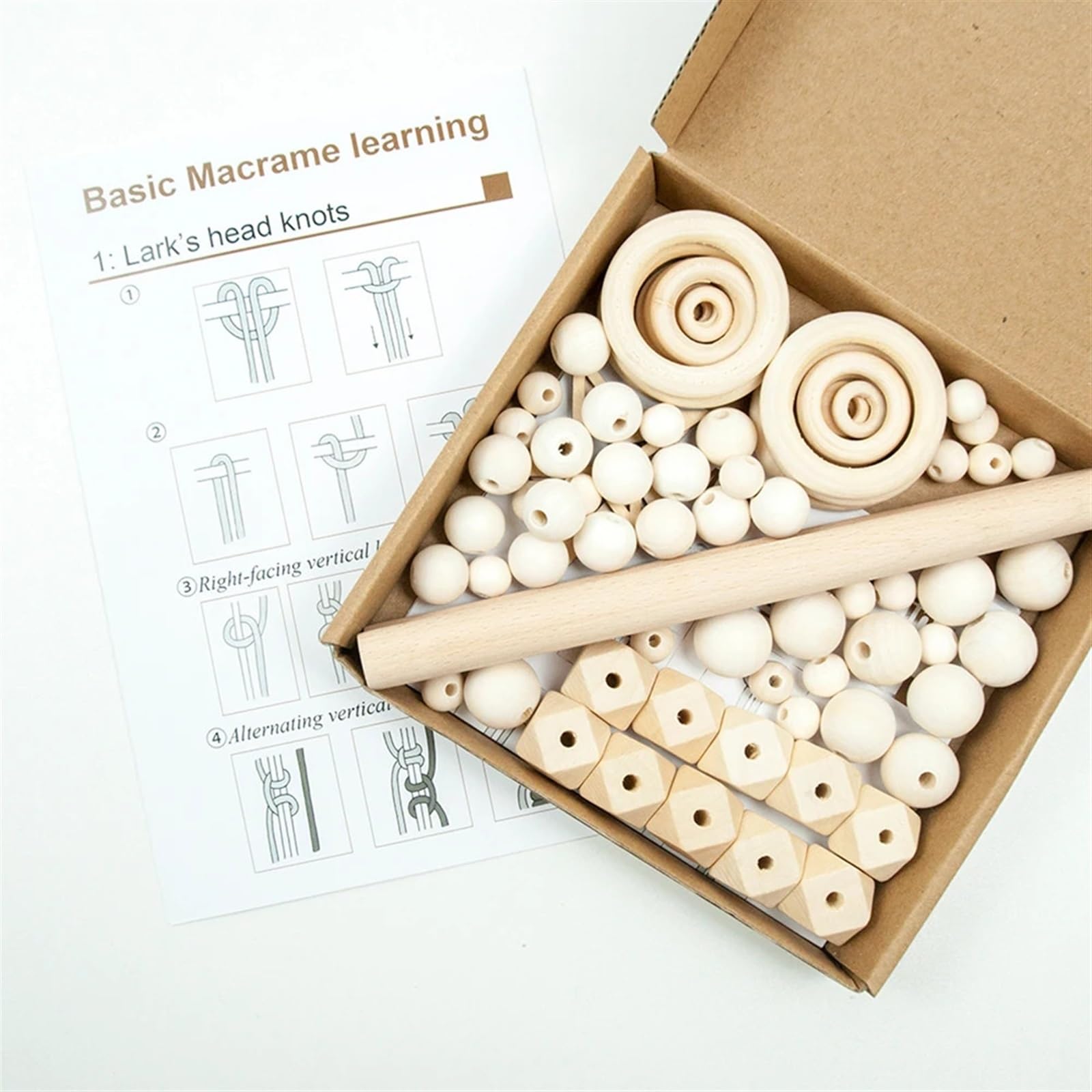 DIY-Makramee-Strickset Makramee-Zubehör-Set, Holz-Webstuhl-Set, Handgewebt, DIY-Webset, Haushalts-Wandteppich, Schal Für Die Heimdekoration