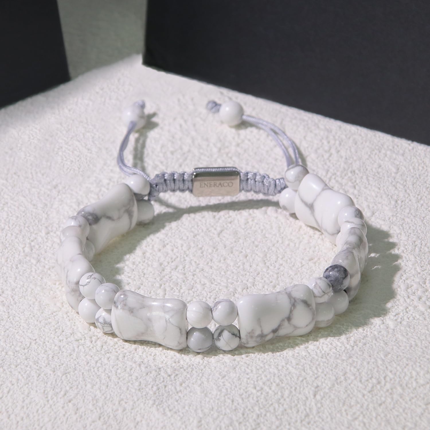 Protection Healing Stone Bracelets for Men, Unique Beads Bracelets Genuine Howlite Stone Beaded Bracelets for Men, Handmade Bracelet Energy Protection Crystal Gifts for Father Son - Image 4