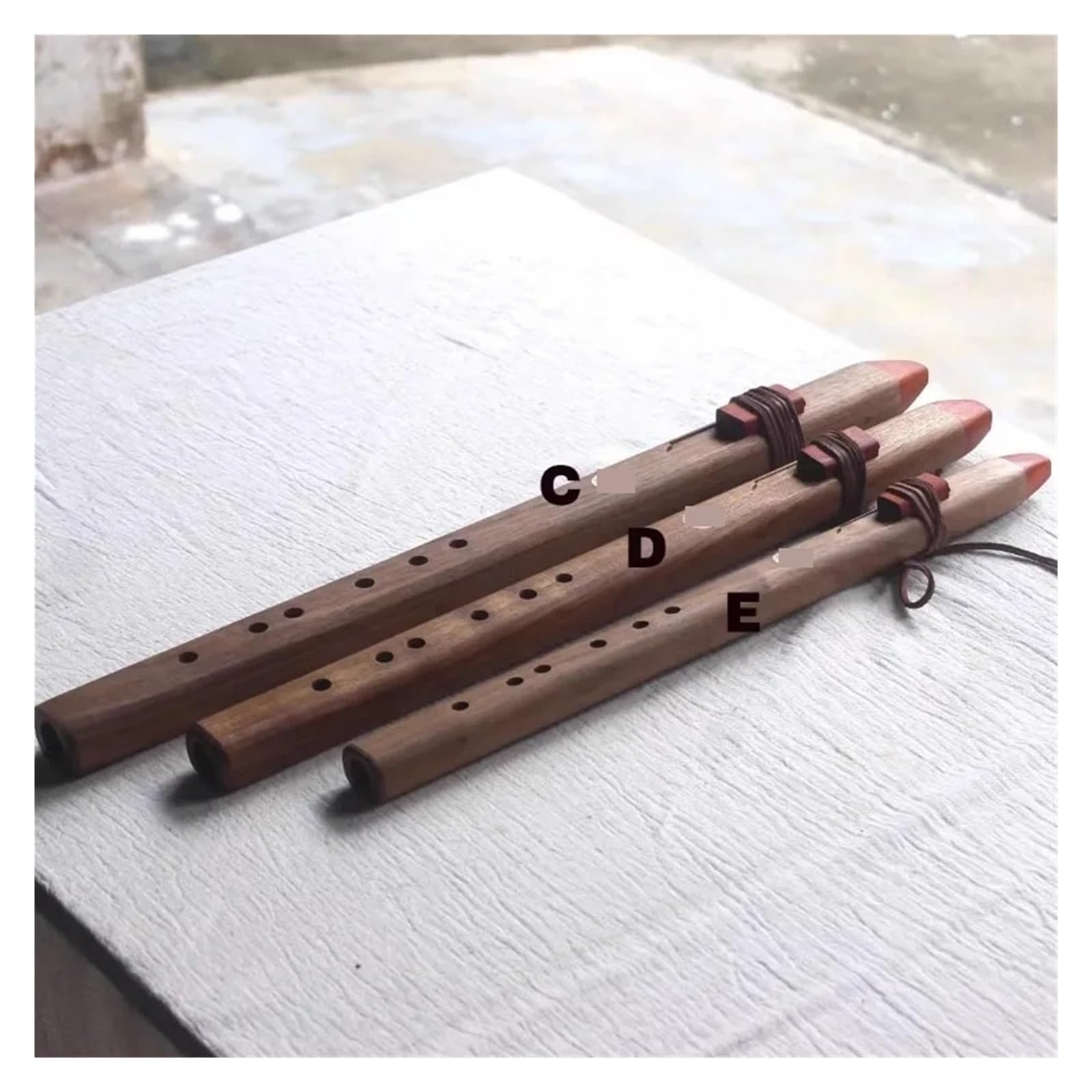 Sopranblockflote Holzblockflöte, 6-Loch-Musikflöten, tragbare 8-Loch-Holzblasinstrumente(42cm)