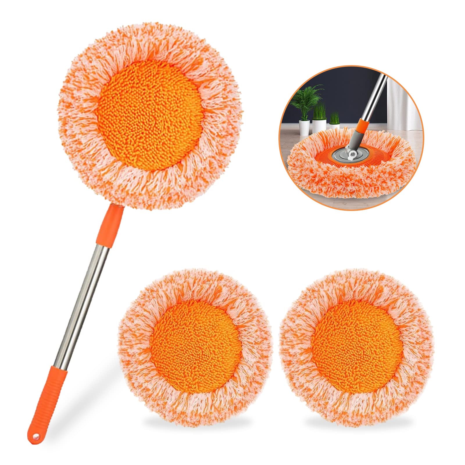 Buy Spin Mop 360° Rotatable Adjustable Cleaning Mop, Extendable Wall