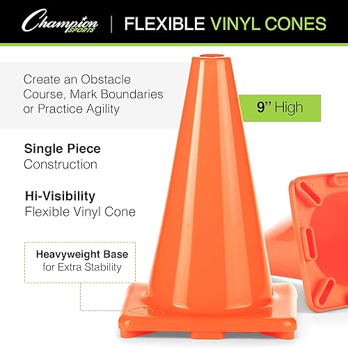Miniatura 3 de Champion Sports Conos de vinilo flexibles de alta visibilidad