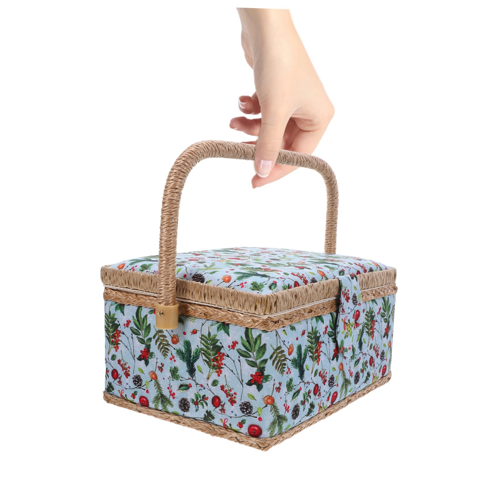 Organizador para Costura con Gran Capacidad y Asa Portátil Cesta de Almacenamiento para Suministros de Bordado y Accesorios Caja para Manualidades para Principiantes y Aficionados