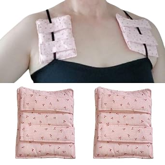 2 Pcs Bra Strap Pad Protector for Chest, Port Pillows Chemo Patients, Pacemaker Pillow Post-Surgery, Bra Strap, Recovery Cushion Heart Support , Comfort,Soft & Adjustable Covers Non Slipcherry