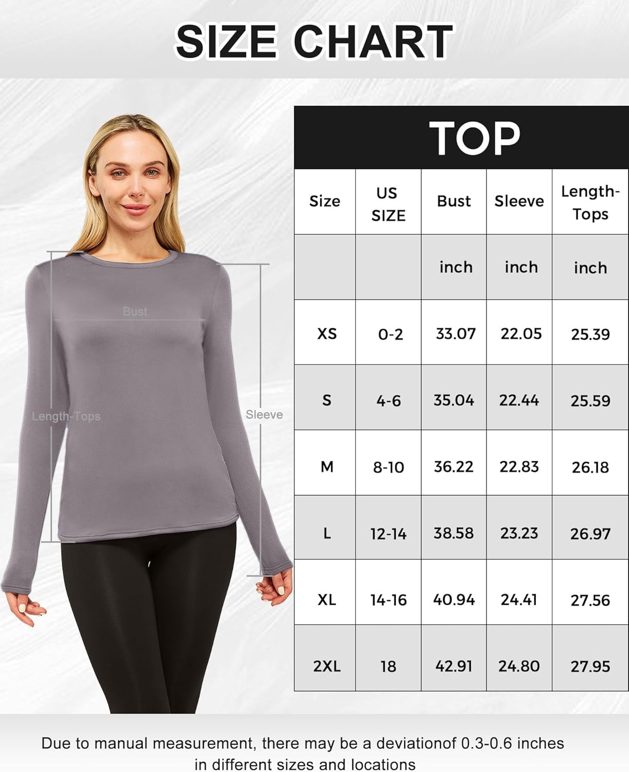 CL convallaria 1 2 4 Pack Women's Thermal Underwear Tops, Women Fleece Lined Long Sleeve Baselayer Shirt for Winter - Image 6