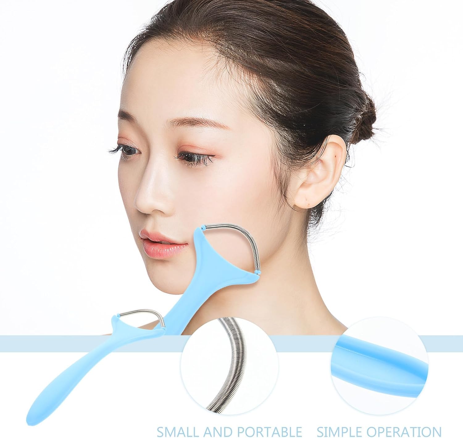 FUOYLOO Spring Facial Hair Remover Manual Epilator Portable Face Hair Removal Tool for Women Single Spring for Chin Lip Random Color