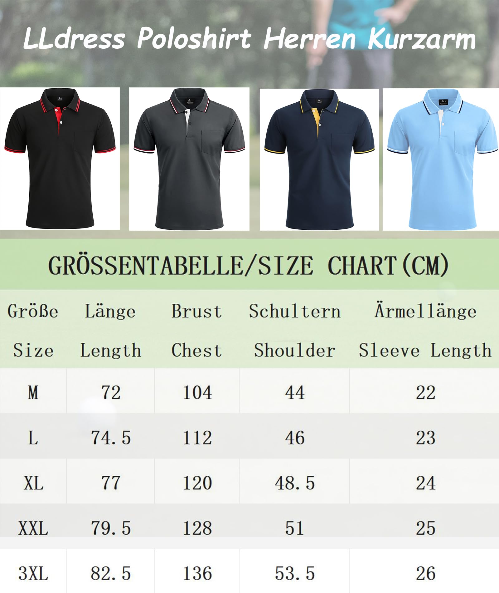 LLdress Polo para Hombre Paquete de 5 Polos Manga Corta Camiseta de Golf Ligera y Transpirable T Shirt de Tenis Verano
