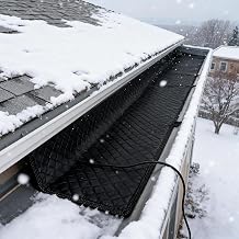 Gutter Heater for Roof, Snow Melting Mat Outdoor Prevent Ice Dams for Roofs and Gutters, Freeze Protection for Gutter Valley, Easy to Install, Suitable for Most Entryways(12cm*150cm(4.7in*5ft))