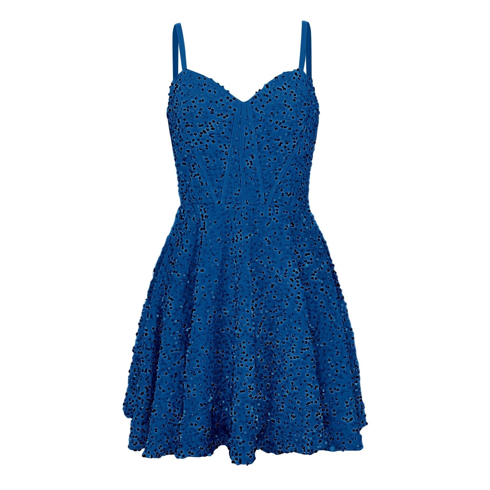 Generisch Vestido con purpurina para mujer, tirantes finos, lentejuelas, corto, vestido de fiesta de cumpleaños, cóctel, fiesta, hombros descubiertos, vestido de fiesta, vestido de lentejuelas