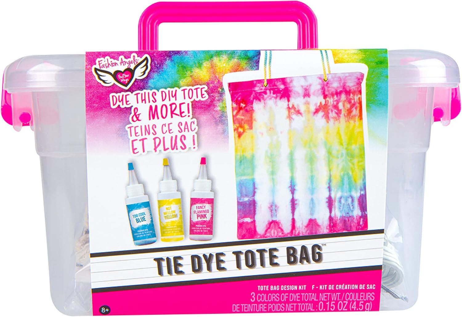 Fashion Angels Tie Dye Kit Tote Bag Tie Dye Set (12639), Includes Storage Bin, Non