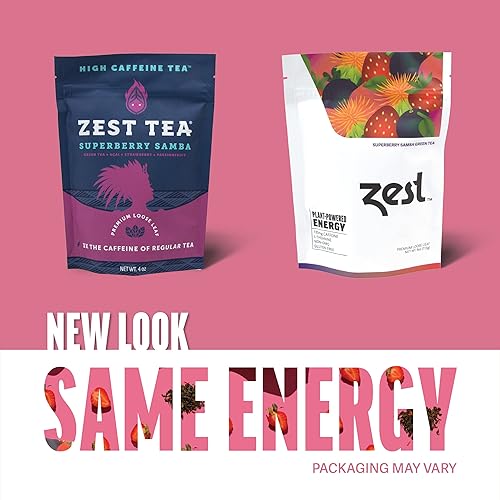 Miniatura 2 de Zest Tea - Té caliente premium de energía, mezcla de alta cafeína natural y saludable sustituto del café negro tradicional, 150 mg de cafeína por