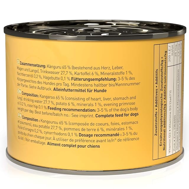 Foto 2 de 3 de Dogz finefood Perros Forro No. 6 Canguro 200 g, 6 Unidades (6 x 200 g)