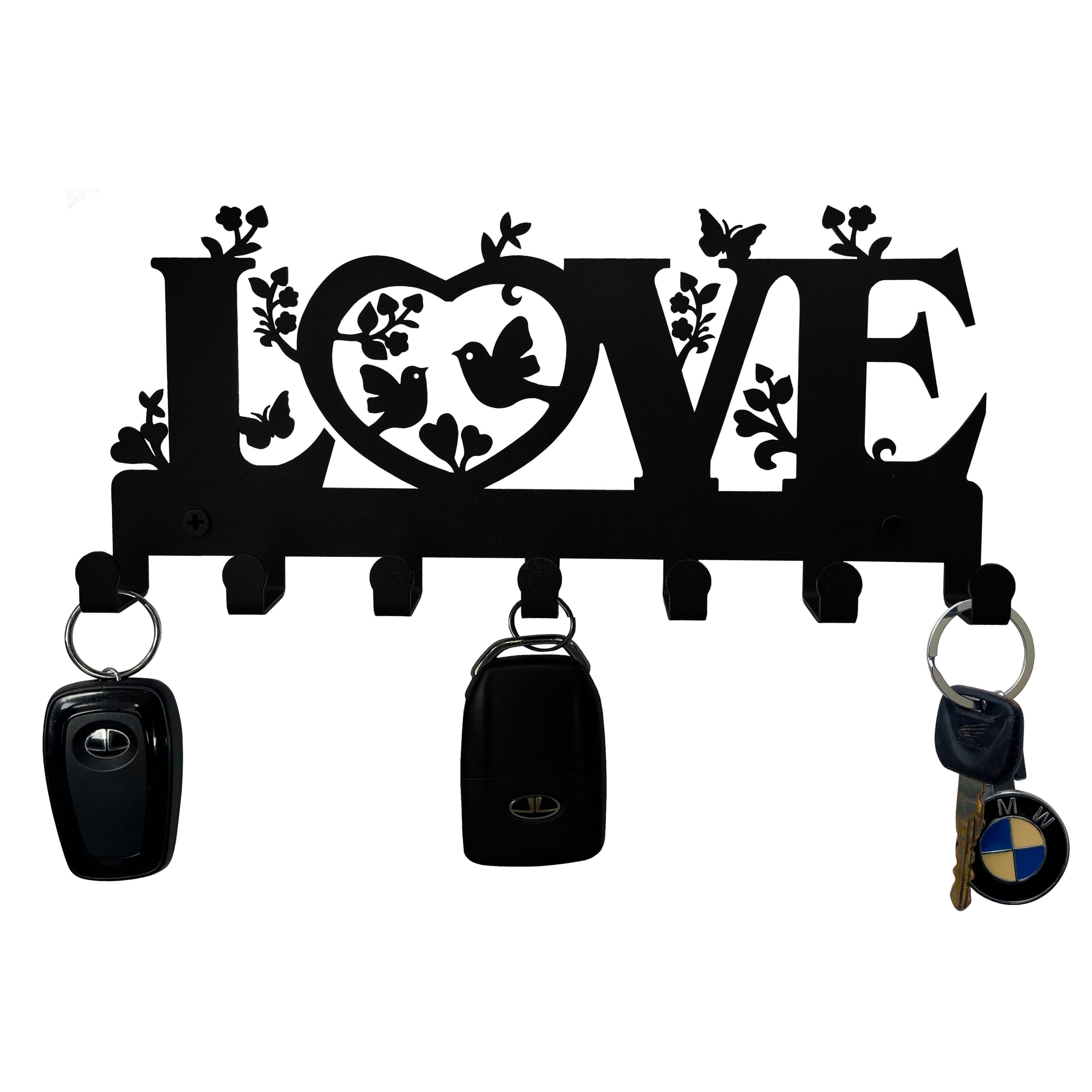 HeavenlyKraftHeavenlyKraft Wall Hooks for Key Hooks Coat Rack Hat Hooks for Entryway Hallway Bedroom Bathroom Kitchen Wall Mounted 7 Hooks Rustic Home Decor for Keys, Hats, Jackets, Towels, Mail, Keys