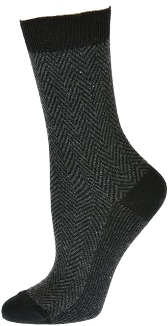 Womens Mercerized Cotton Herringbone Dress Casual Crew Socks, Trendy Pattern, Soft & Durable, Multiple Colors,Shoe Size 4-10