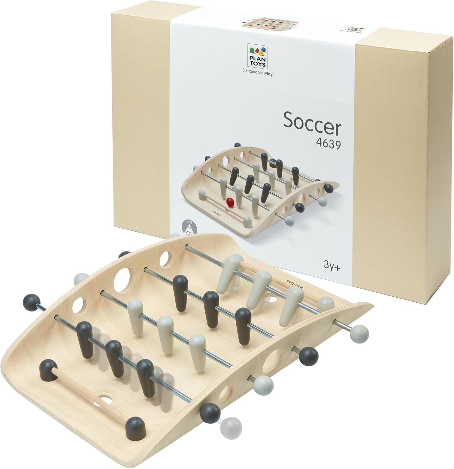 PlanToys® Soccer Wooden Table Game for Kids Ages 3+ | Montessori Toy for Coordination, Focus & Team Play | Eco-Friendly Indoor Educational Game