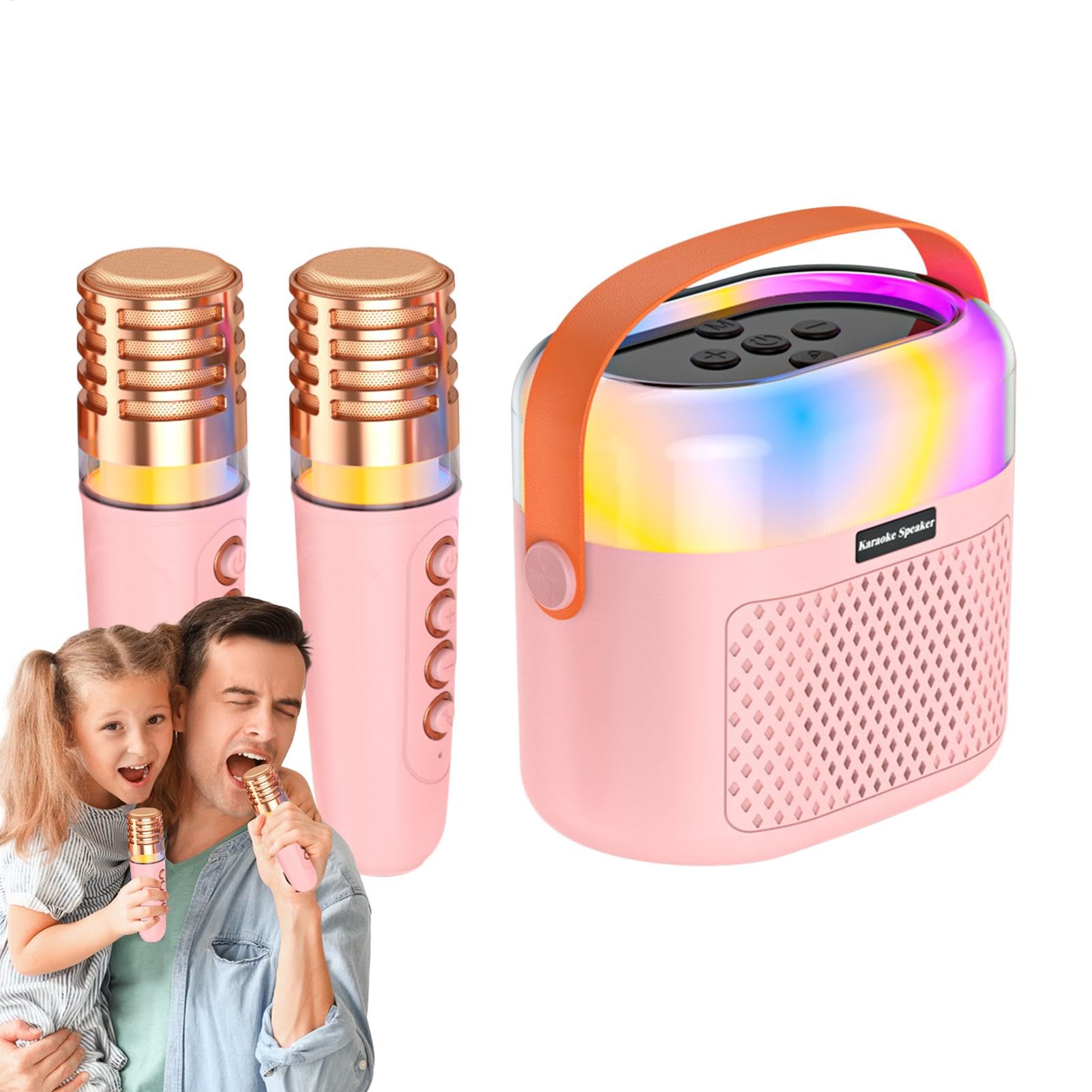 Przeno? maszyna do karaoke, karaoke dla dzieci - 1200mAh ?piewaj?ca maszyna do karaoke dla dzieci | 2 mikrofony bezprzewodowe, g?o?nik do karaoke, domowy system karaoke ?wi?teczne Halloween