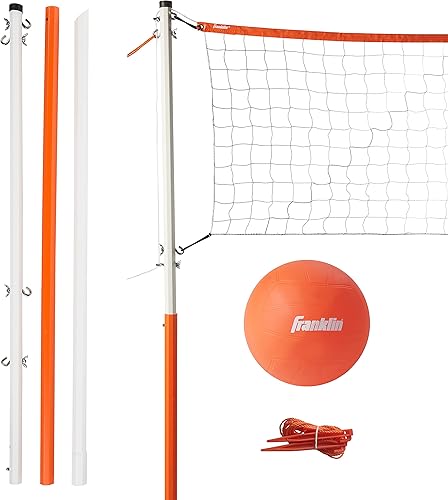 Miniatura 23 de Franklin Sports - Juego de red de voleibol para exteriores, red de voleibol portátil para playa + patio trasero con bastones, juegos completos