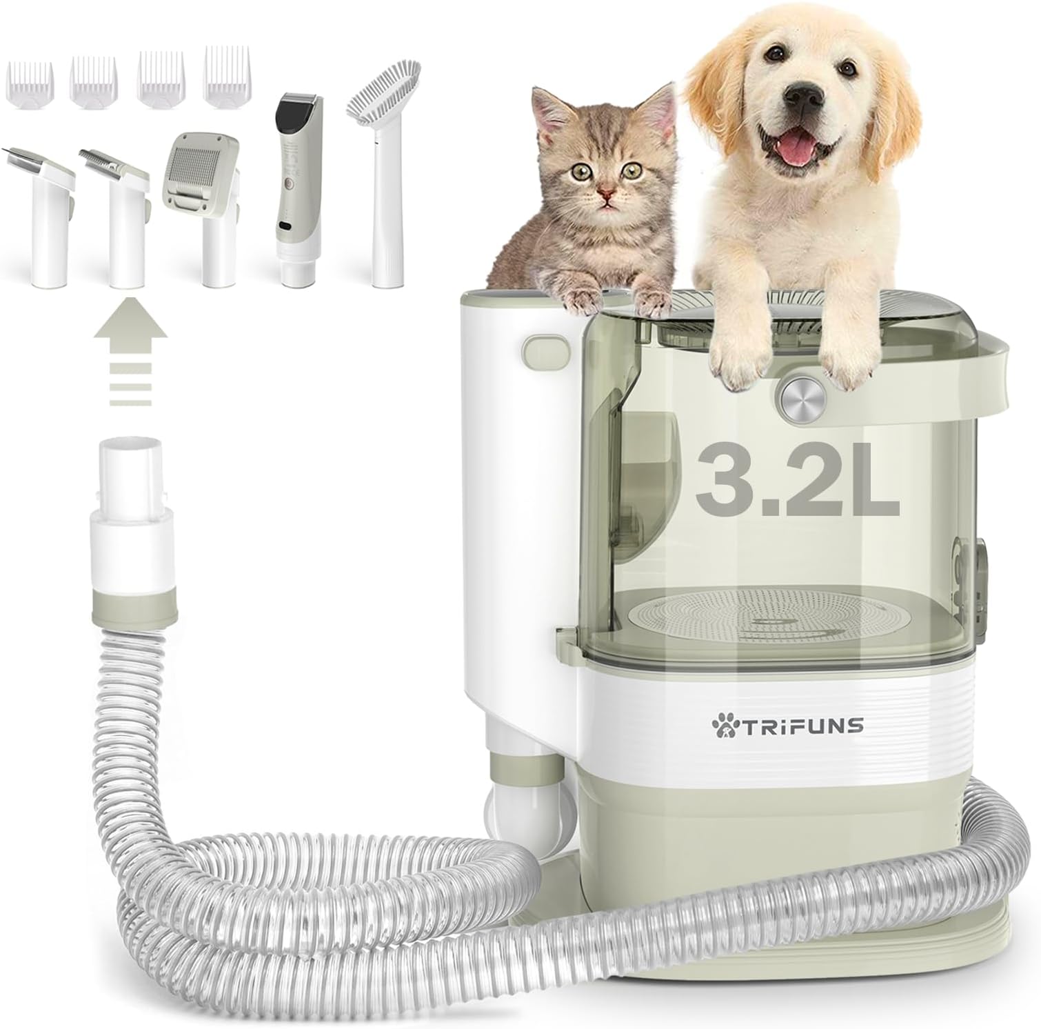 PawsPik® Professional Pet Vacuum Grooming Kit with 7 Attachments