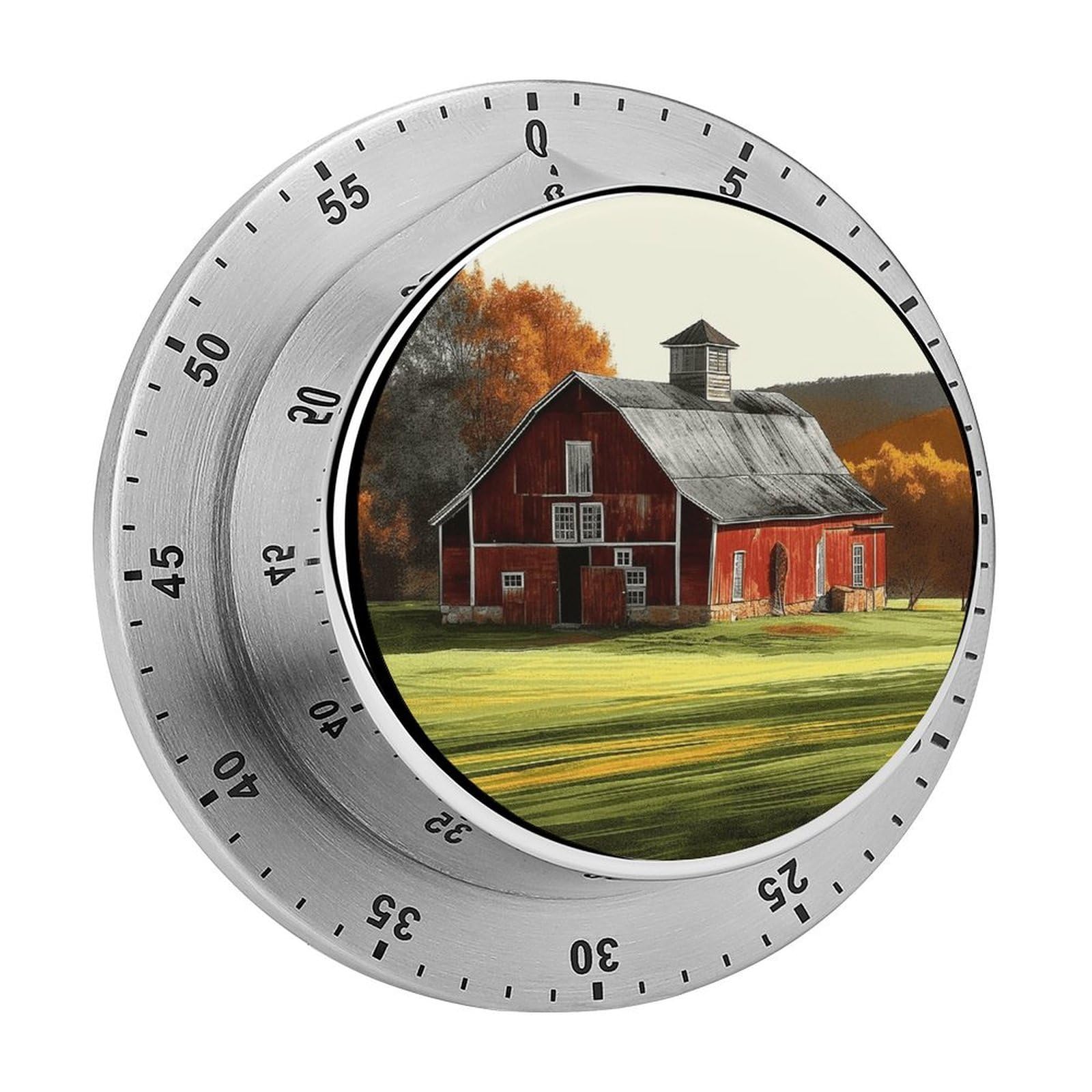 Barn Kitchen Timer Chef Cooking Timers Clock with Loud Alarm Exquisite Stainless Steel Mechanical
